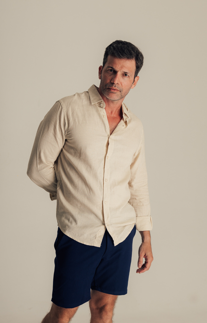 CAMISA LINHO M/L NATURAL