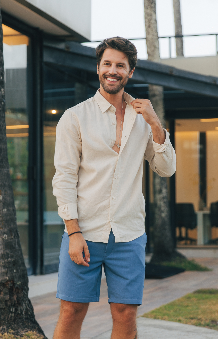 CAMISA LINHO M/L NATURAL