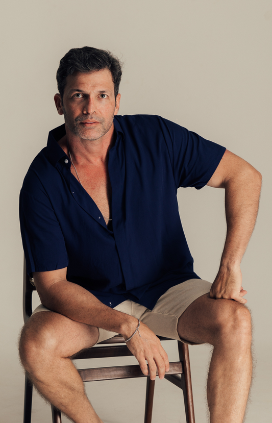 CAMISA VISCOSE AMALFI MARINHO
